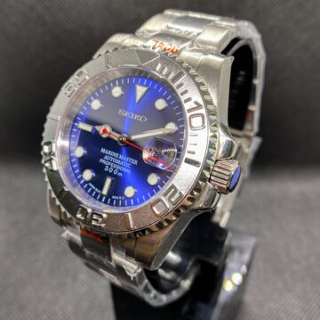 Seiko Blue Yachtmaster Red pointer submariner mod